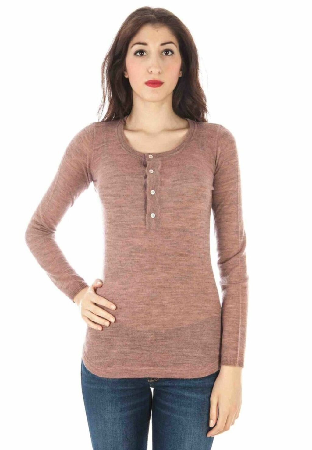 FRED PERRY WOMEN'S PINK SWEATER 31372047_ROSA_0701