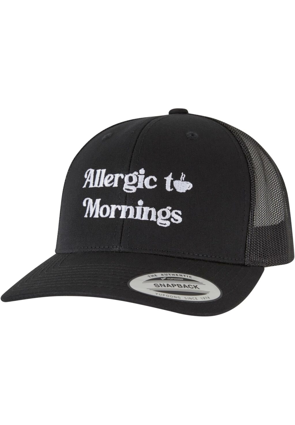 Allergic To Mornings Retro Trucker black one MT2836