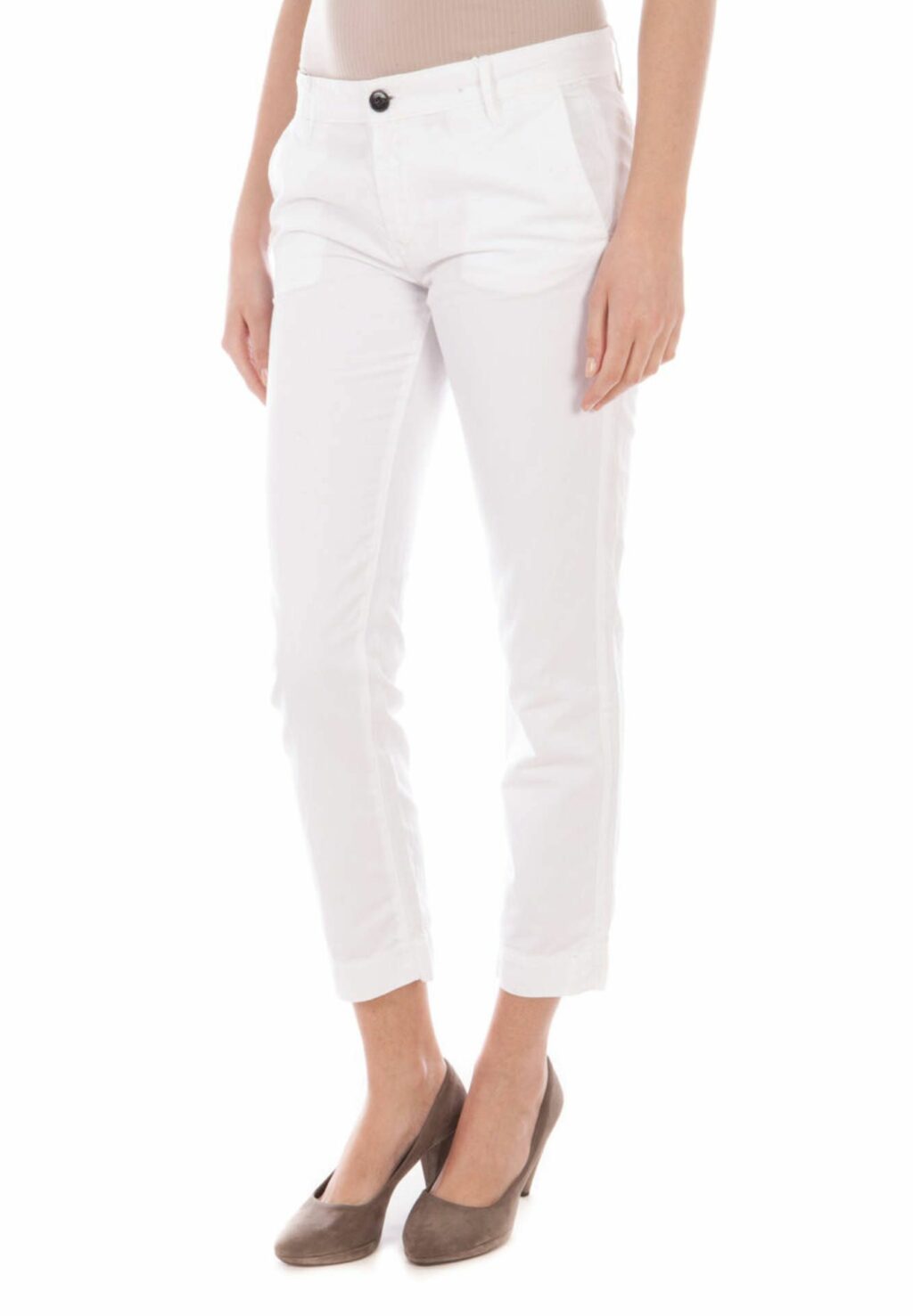 FRED PERRY WOMEN'S WHITE TROUSERS 31502639_BIANCO_3400