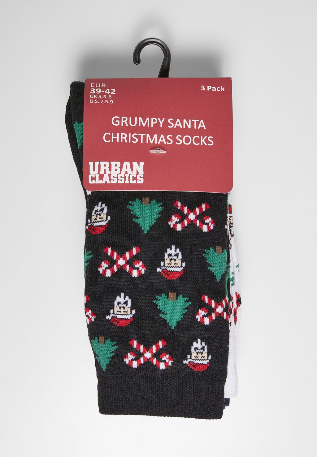 Grumpy Santa Christmas Socks 3-Pack black/navy/white TB4645