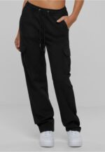 Urban Classics Ladies High Waist Twill Cargo Pants black TB6158