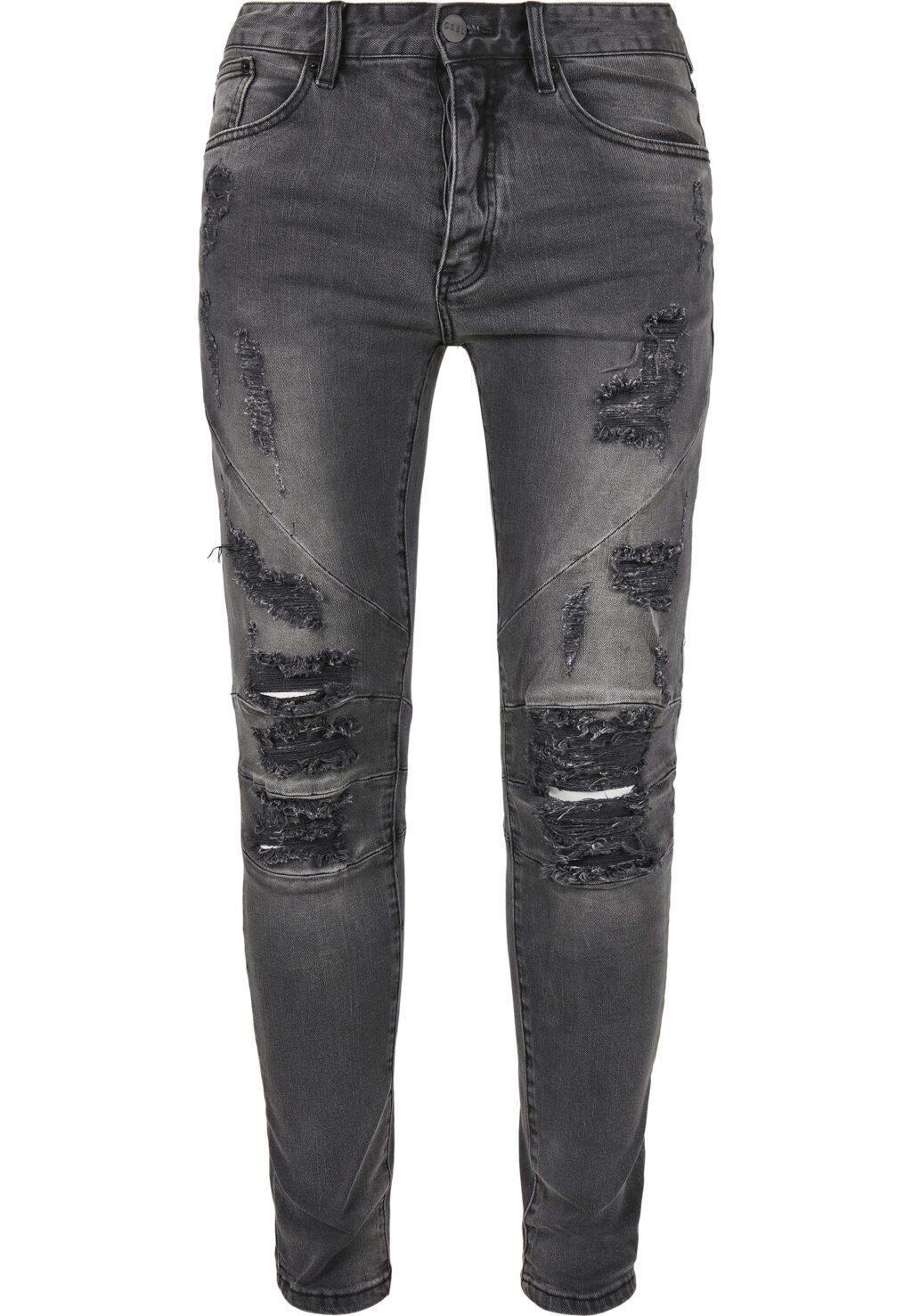 C&S Paneled Denim Pants distressed vintage black CS1144