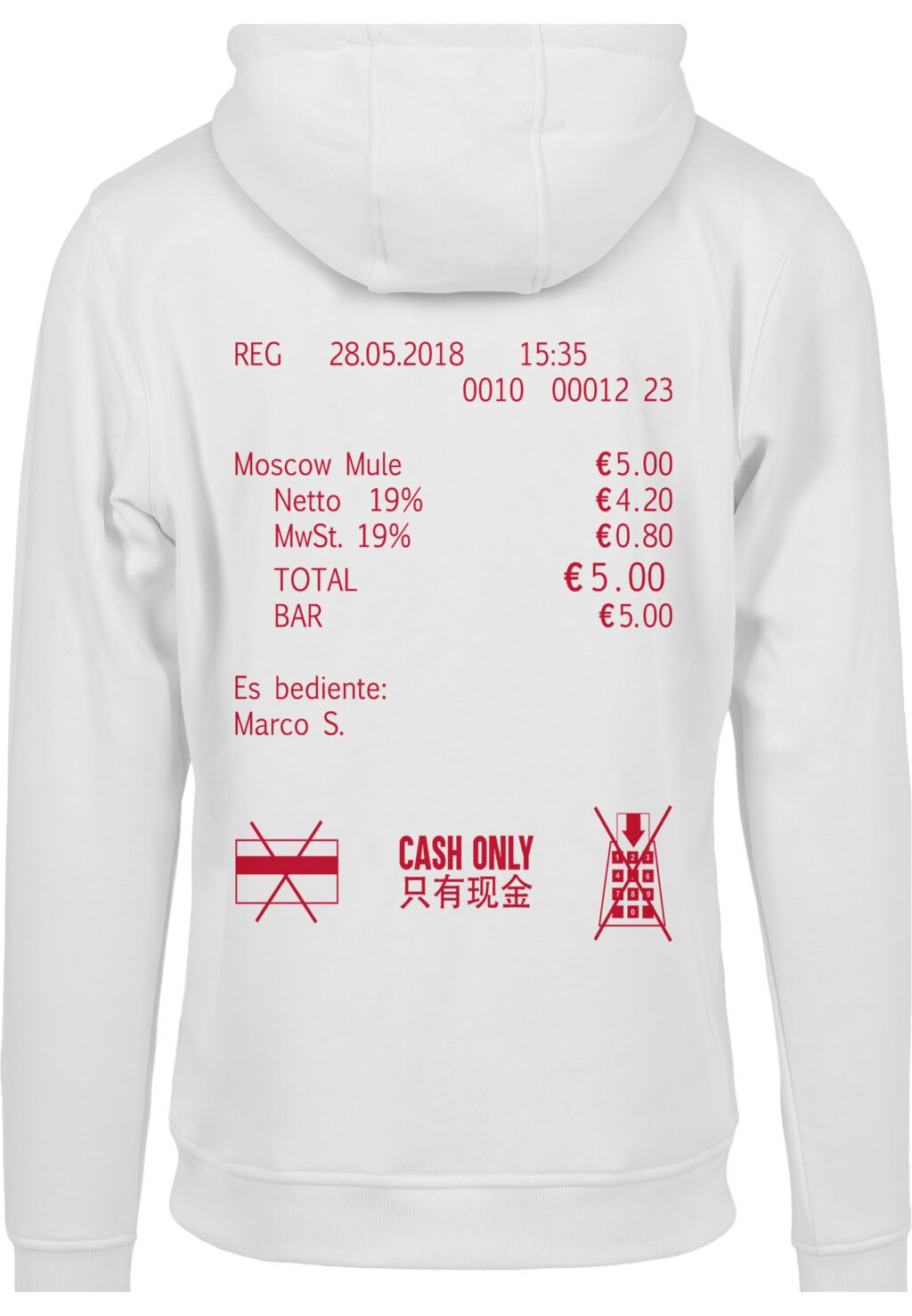 Cash Only Hoody white MT1492