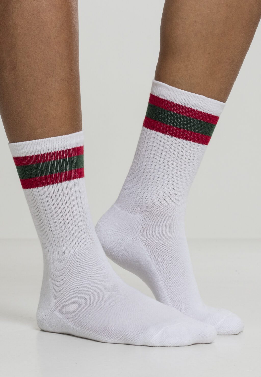 Stripy Sport Socks 2-Pack white/firered/green TB2159