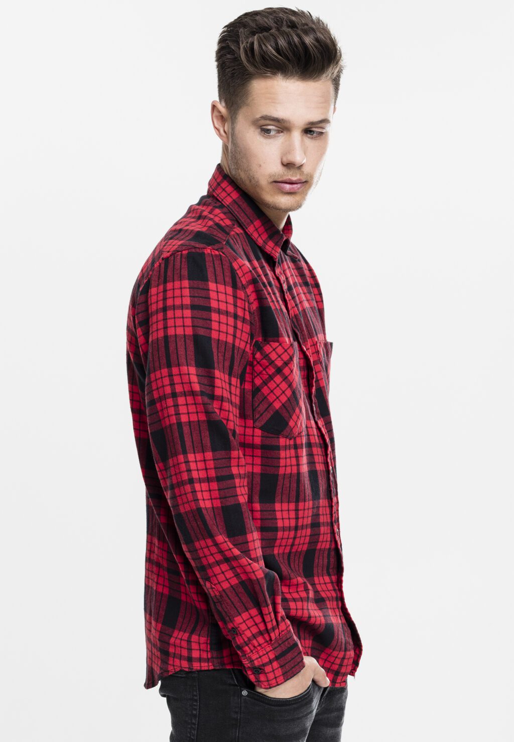 Urban Classics Checked Flanell Shirt 2 red/blk TB1140