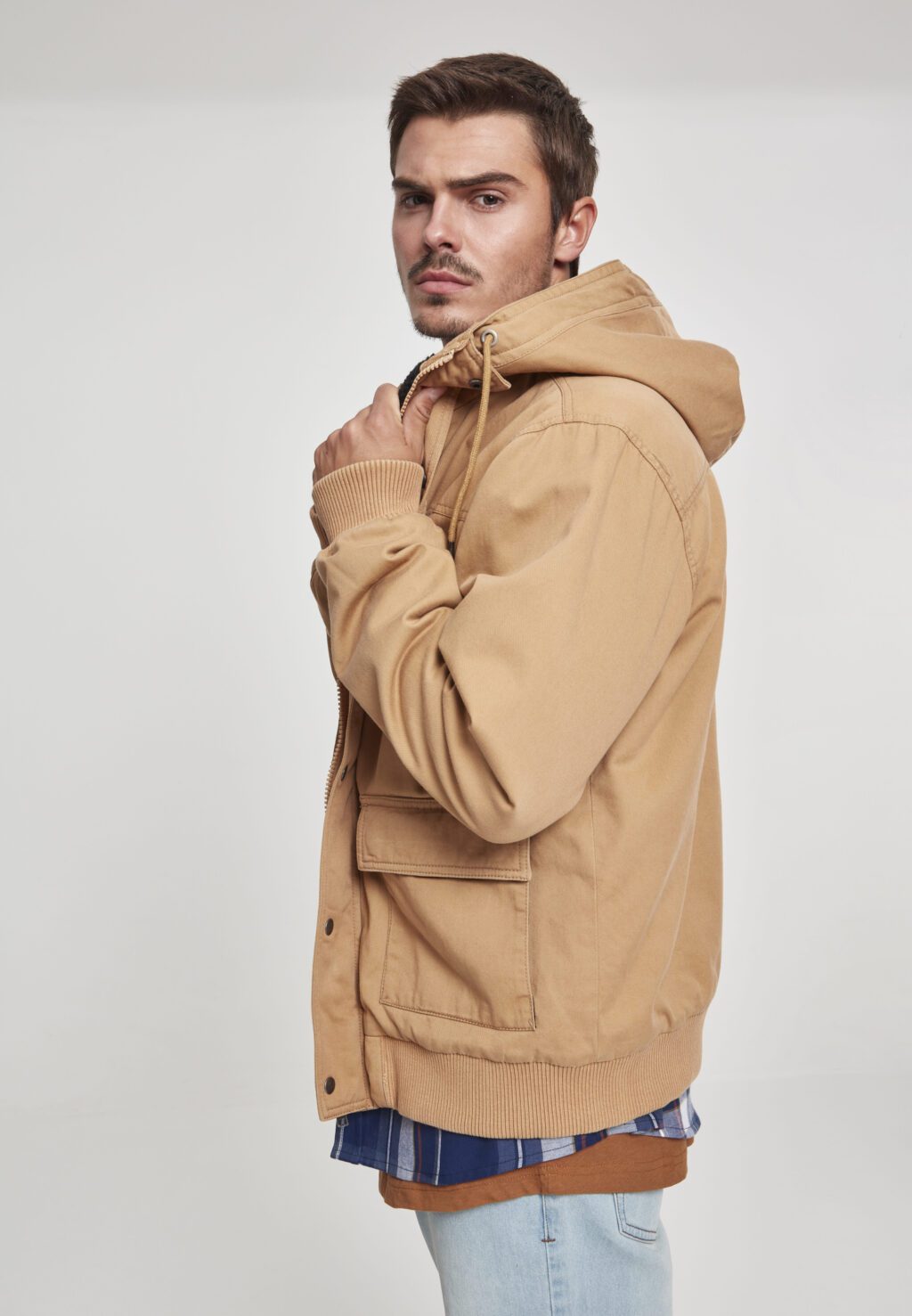 Urban Classics Hooded Cotton Jacket camel TB2422