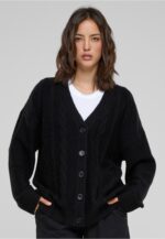 Urban Classics Ladies Cabel Knit Cardigan black TB6140