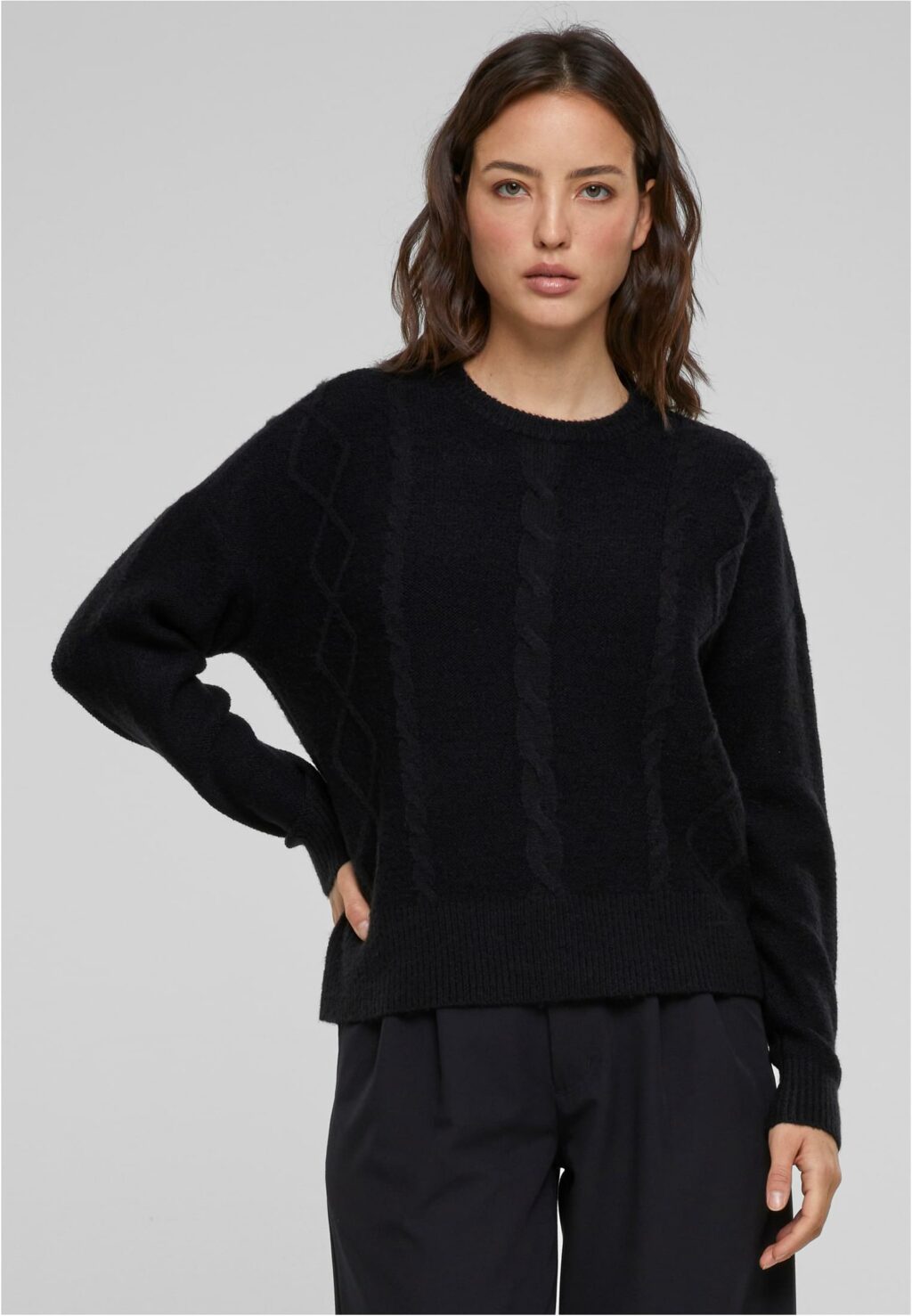 Urban Classics Ladies Cabel Knit Sweater black TB6139