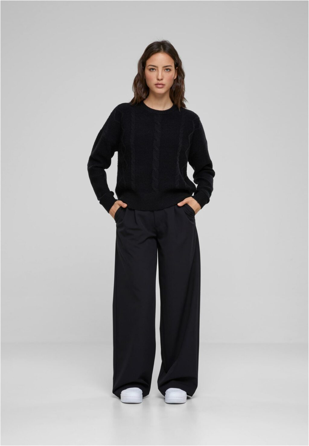 Urban Classics Ladies Cabel Knit Sweater black TB6139