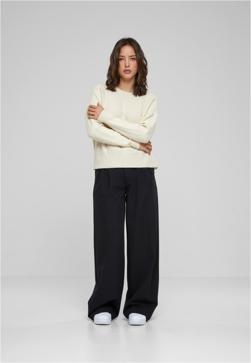 Urban Classics Ladies Cabel Knit Sweater sand TB6139
