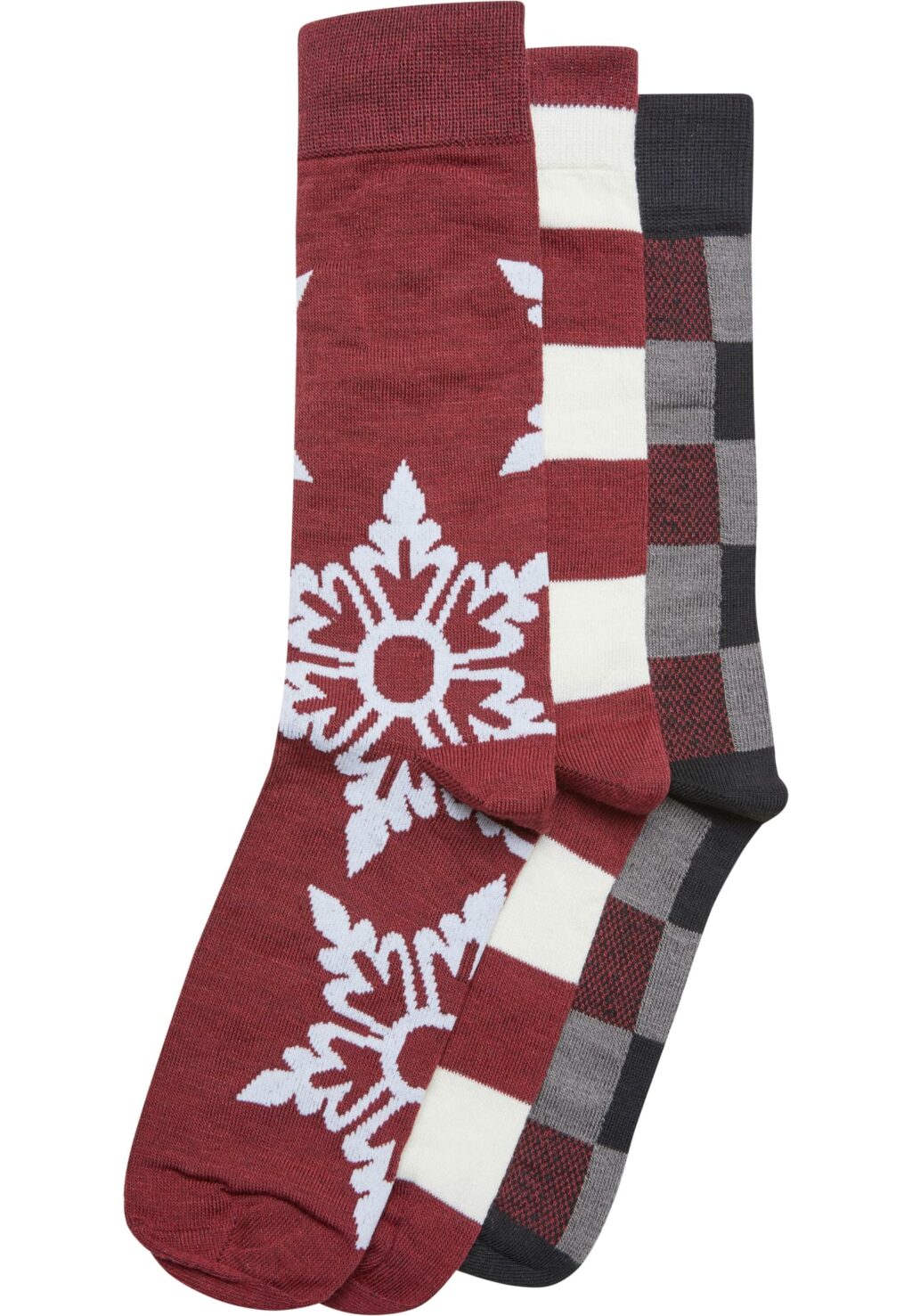 Christmas Snowflakes Socks 3-Pack burgundy TB6537