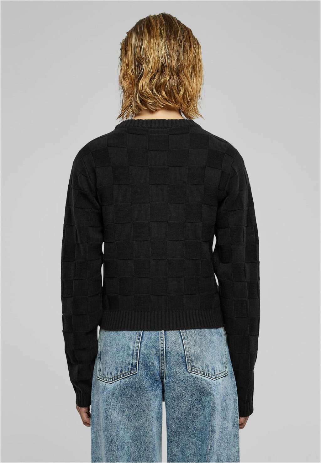 Urban Classics Ladies Check Knit Sweater black TB6138