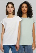 Urban Classics Ladies Extended Shoulder Tee 2-Pack frostmint+white TB771A