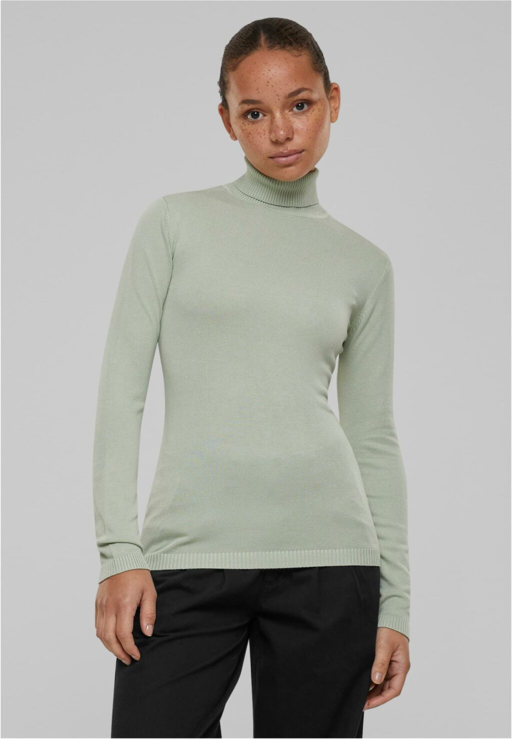 Urban Classics Ladies Knitted Turtleneck Sweater softsalvia TB6115