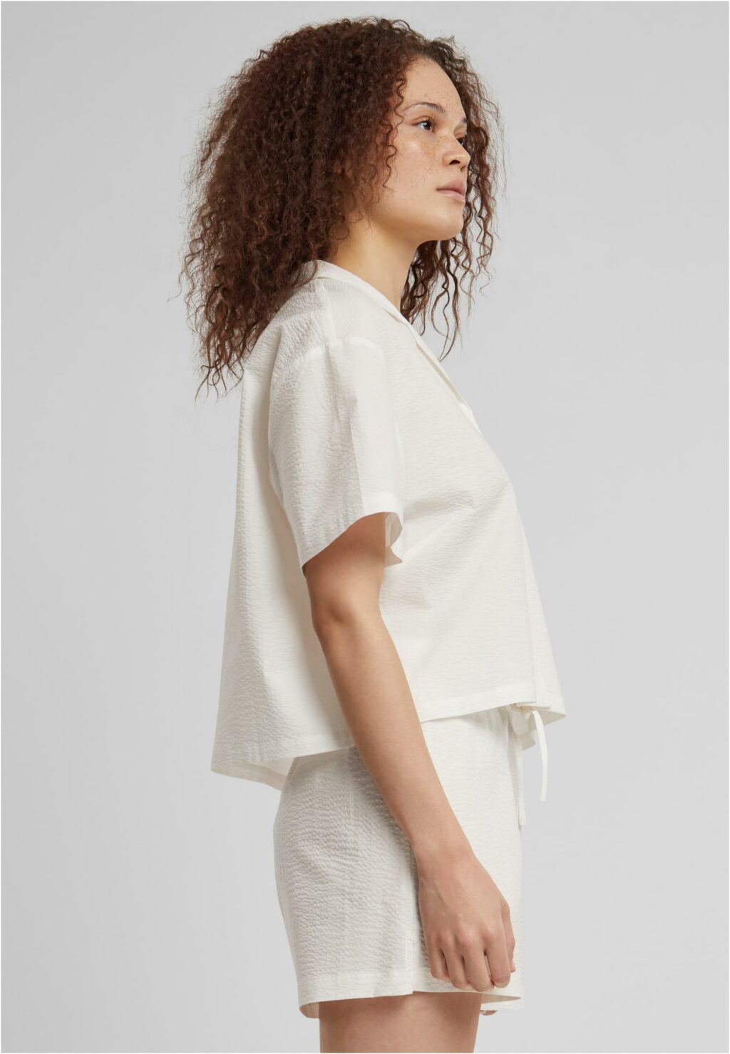 Urban Classics Ladies Seersucker Shirt white TB6181