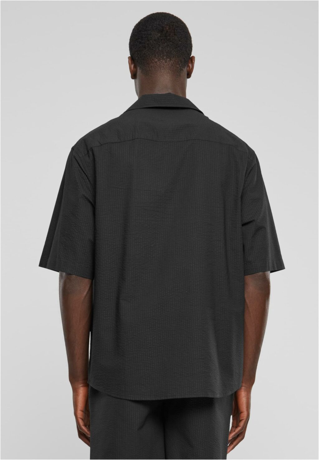 Urban Classics Relaxed Seersucker Short Sleeve Shirt black TB6409