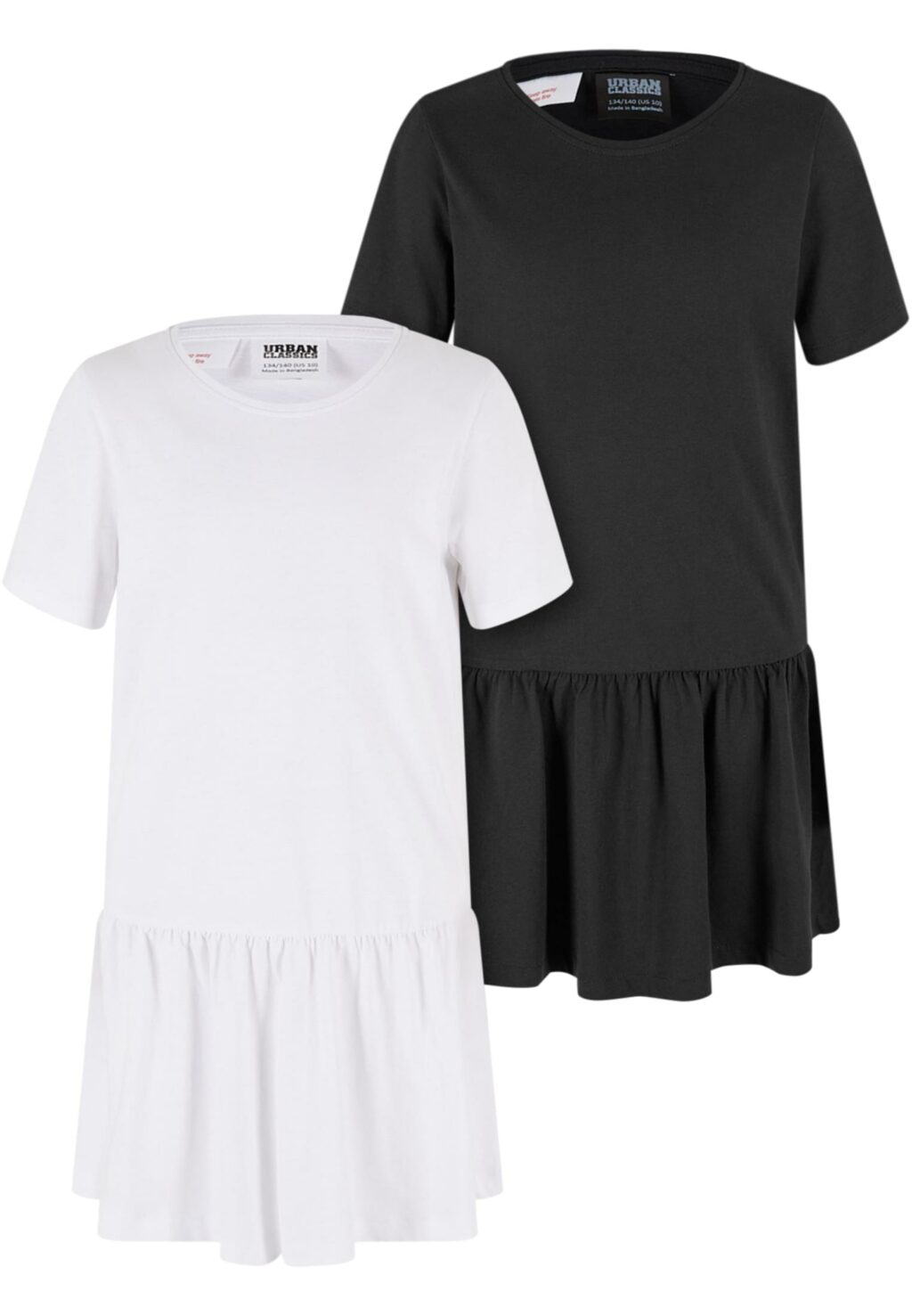 Girls Valance Tee Dress 2-Pack white+black UCK4104A