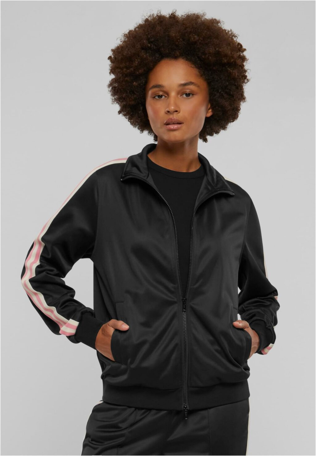 Urban Classics Ladies Retro Track Jacket black TB6189