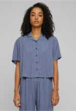 Urban Classics Ladies Viscose Resort Shirt vintagebluepinstripe TB4365