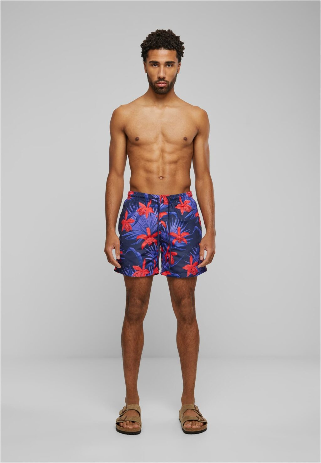 Urban Classics Pattern Swim Shorts blue/red TB2679
