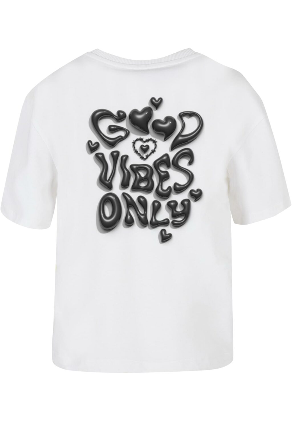 Good Vibes Only Heart Tee white MST094