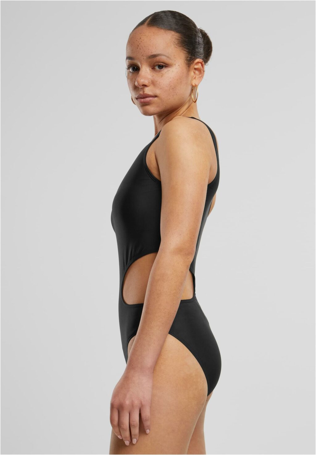 Urban Classics Ladies Asymmetric Cut Out Swimmsuit black TB6888