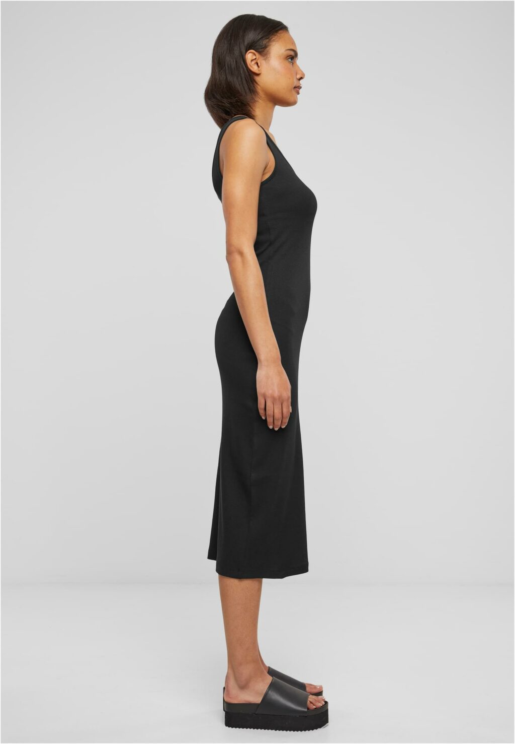 Urban Classics Ladies Rib Top Dress black TB6190