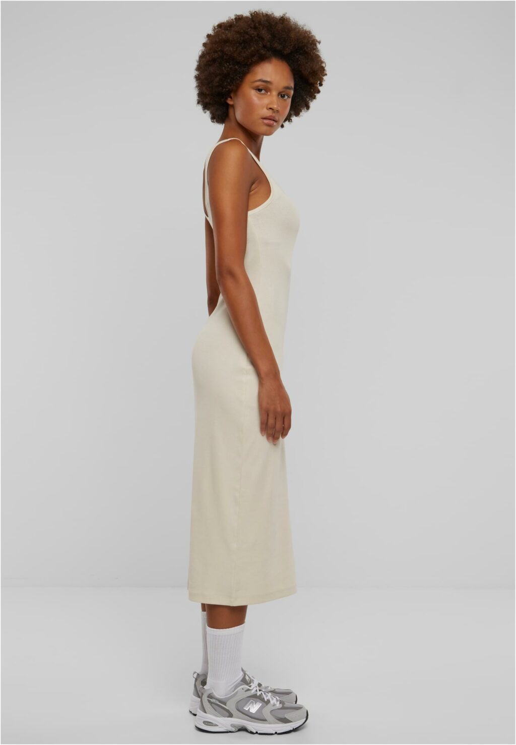 Urban Classics Ladies Rib Top Dress whitesand TB6190