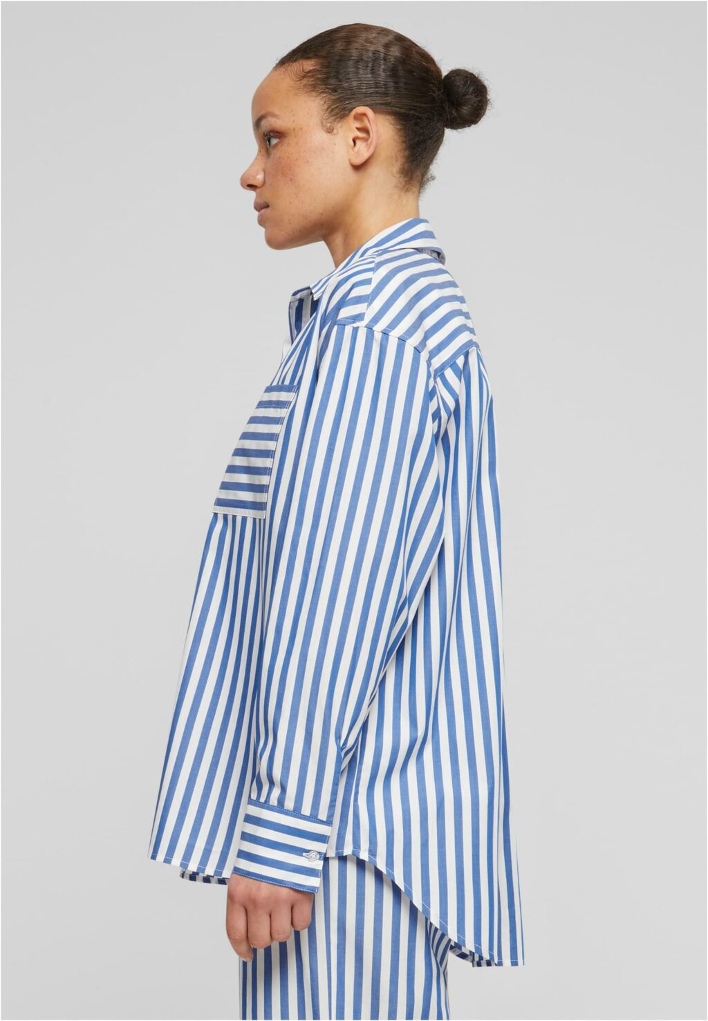 Urban Classics Ladies Striped Relaxed Shirt white/blue TB6846