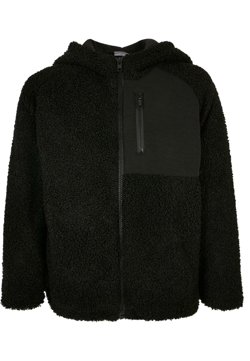 Boys Hooded Sherpa Zip Jacket black UCK3121
