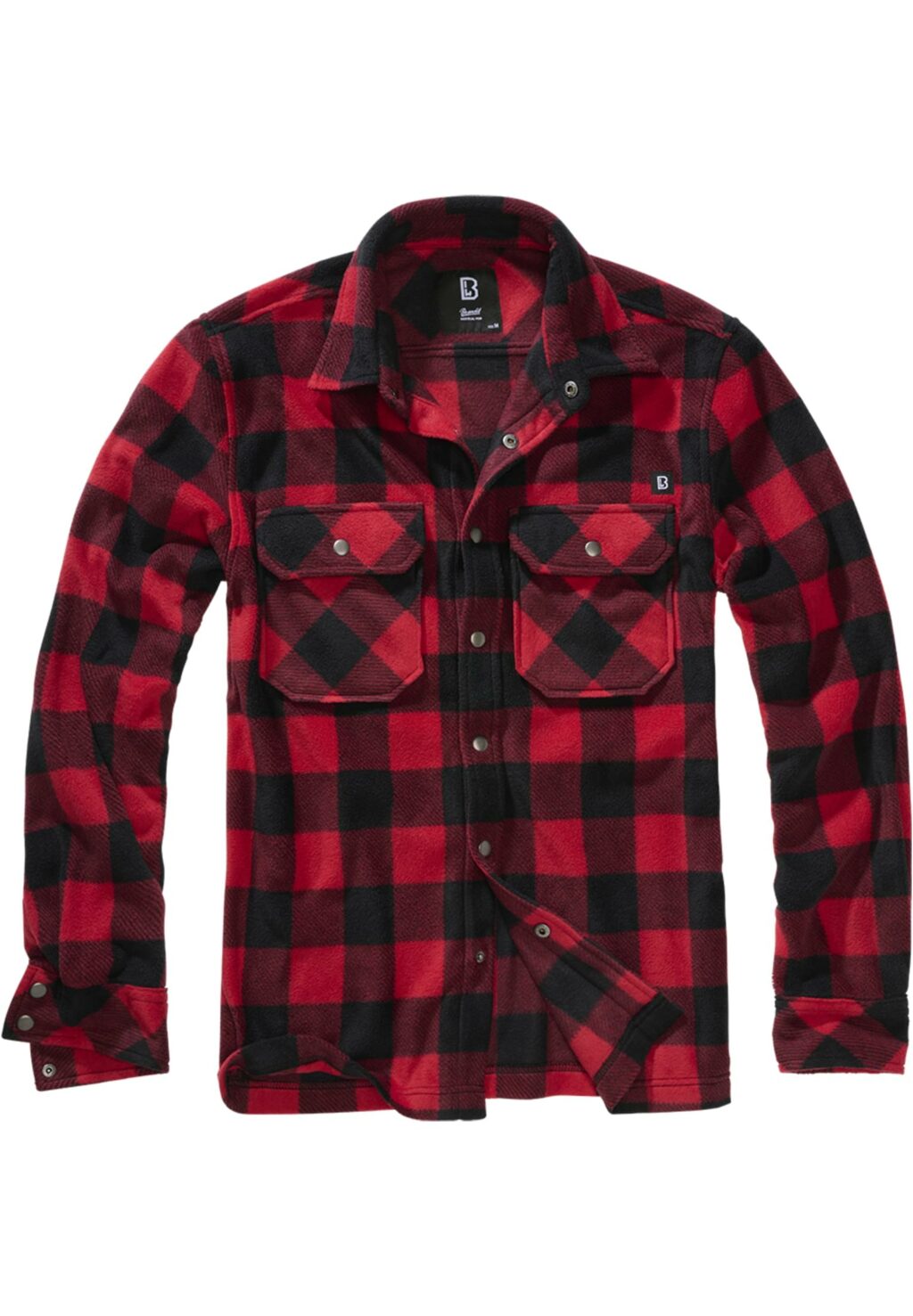 Brandit Jeff Fleece Shirt Long Sleeve red/black BD9720