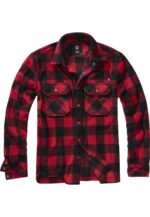 Brandit Jeff Fleece Shirt Long Sleeve red/black BD9720