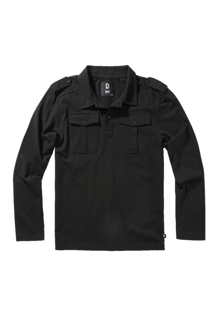Brandit Jersey Poloshirt Willis longsleeve black BD4203