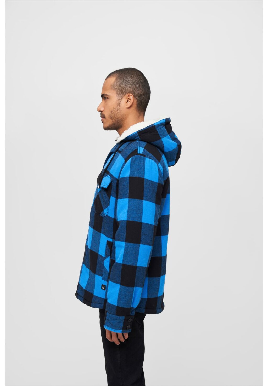 Brandit Lumberjacket hooded black/blue BD3172