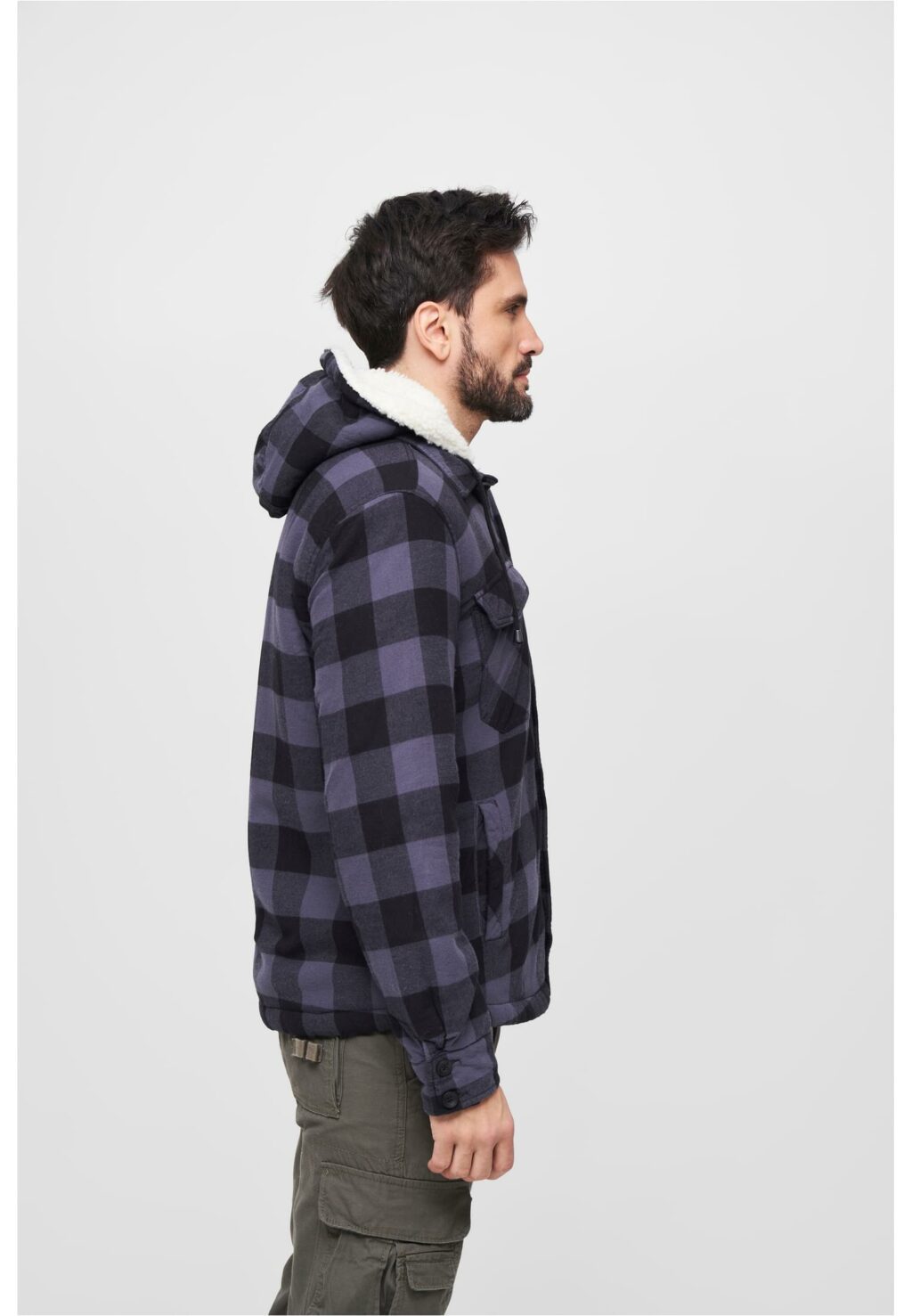 Brandit Lumberjacket hooded black/grey BD3172