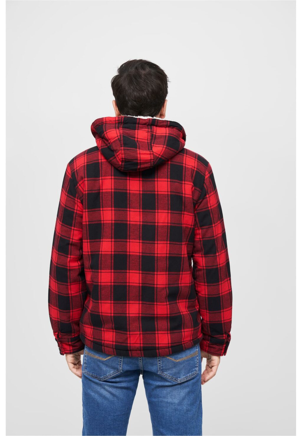 Brandit Lumberjacket hooded red/black BD3172