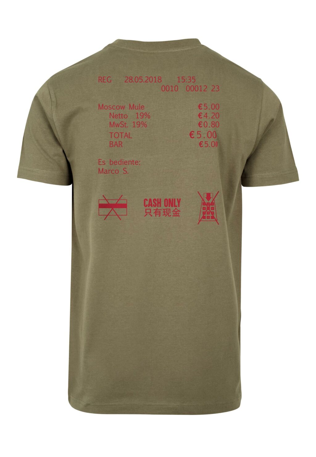Cash Only Tee olive MT816