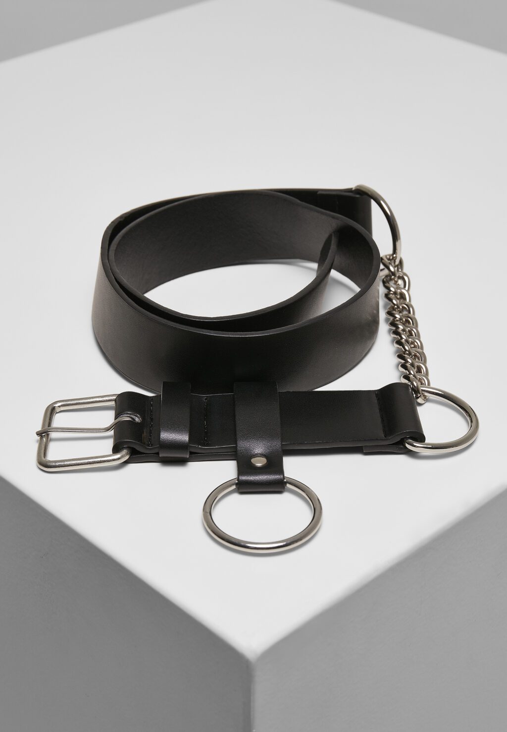 Chain Synthetic Leather Belt black/silver TB4183