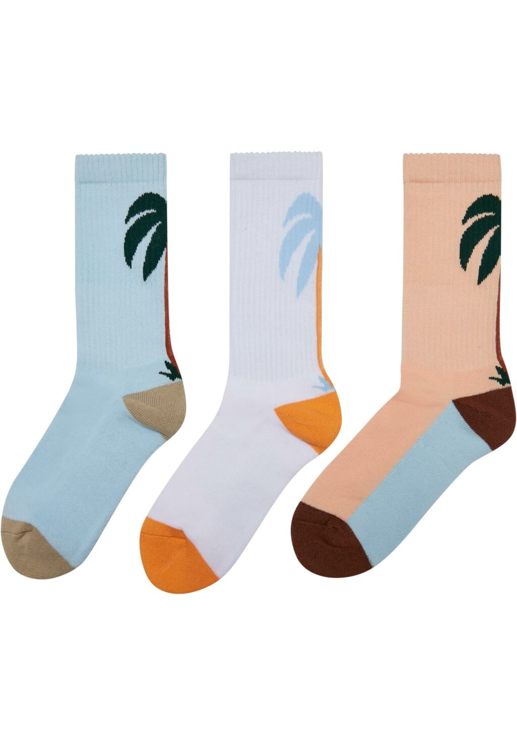 Fancy Palmtree Socks 3-Pack white/multicolor MT2258