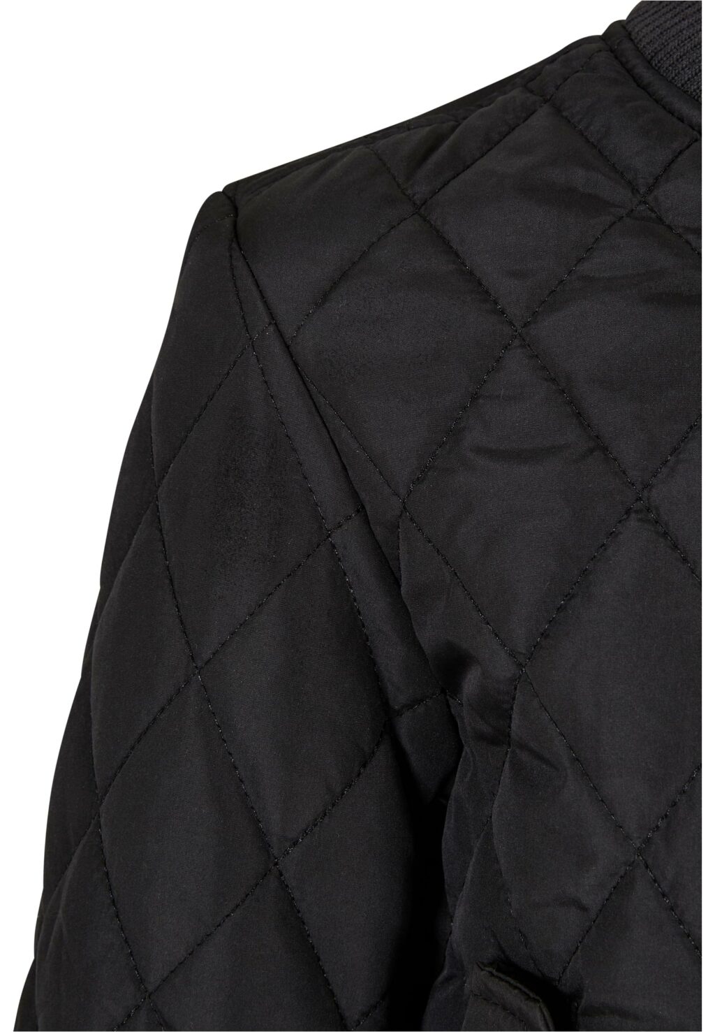 Girls Diamond Quilt Nylon Jacket black UCK806