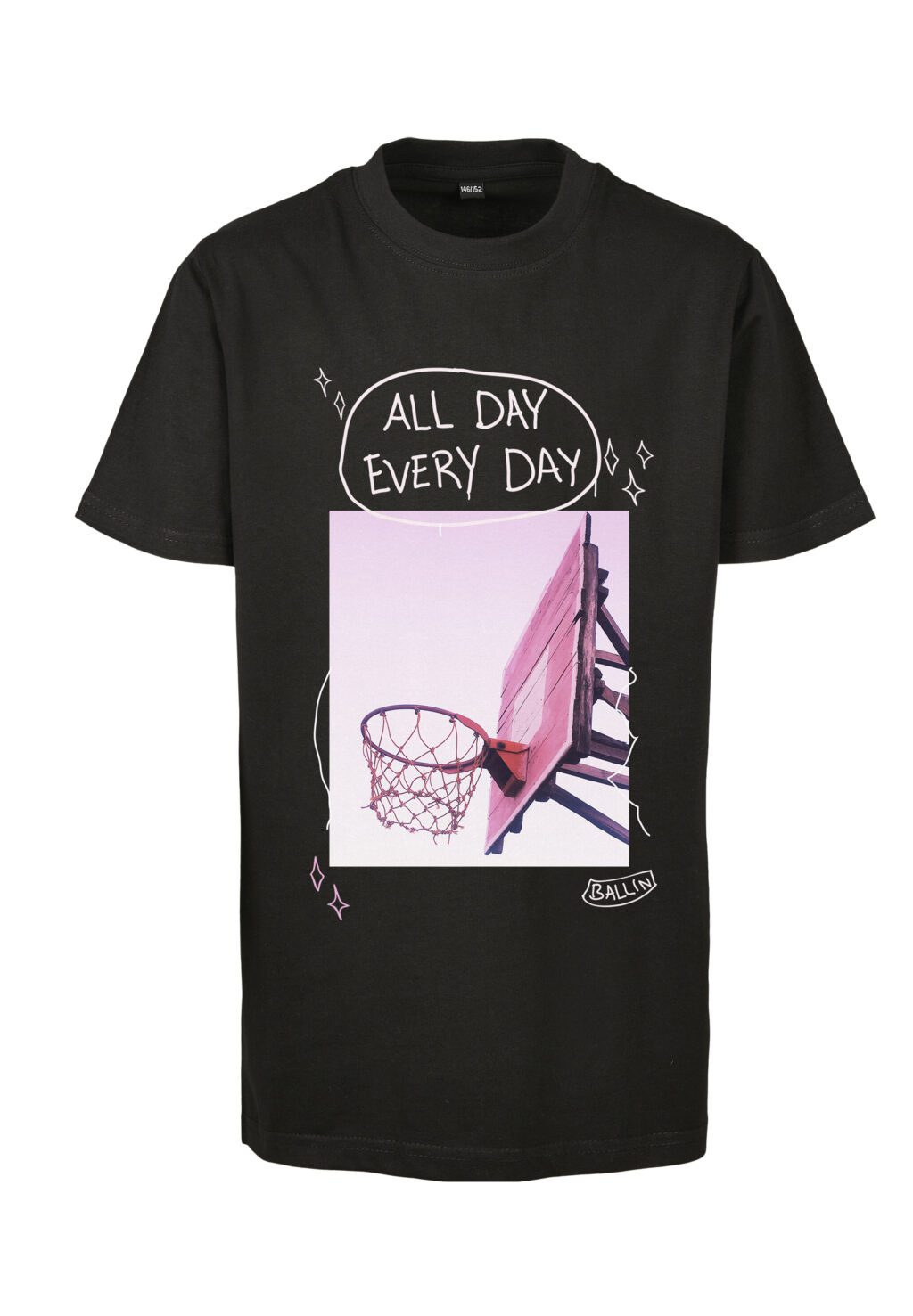 Kids All Day Every Day Pink Tee black MTK141
