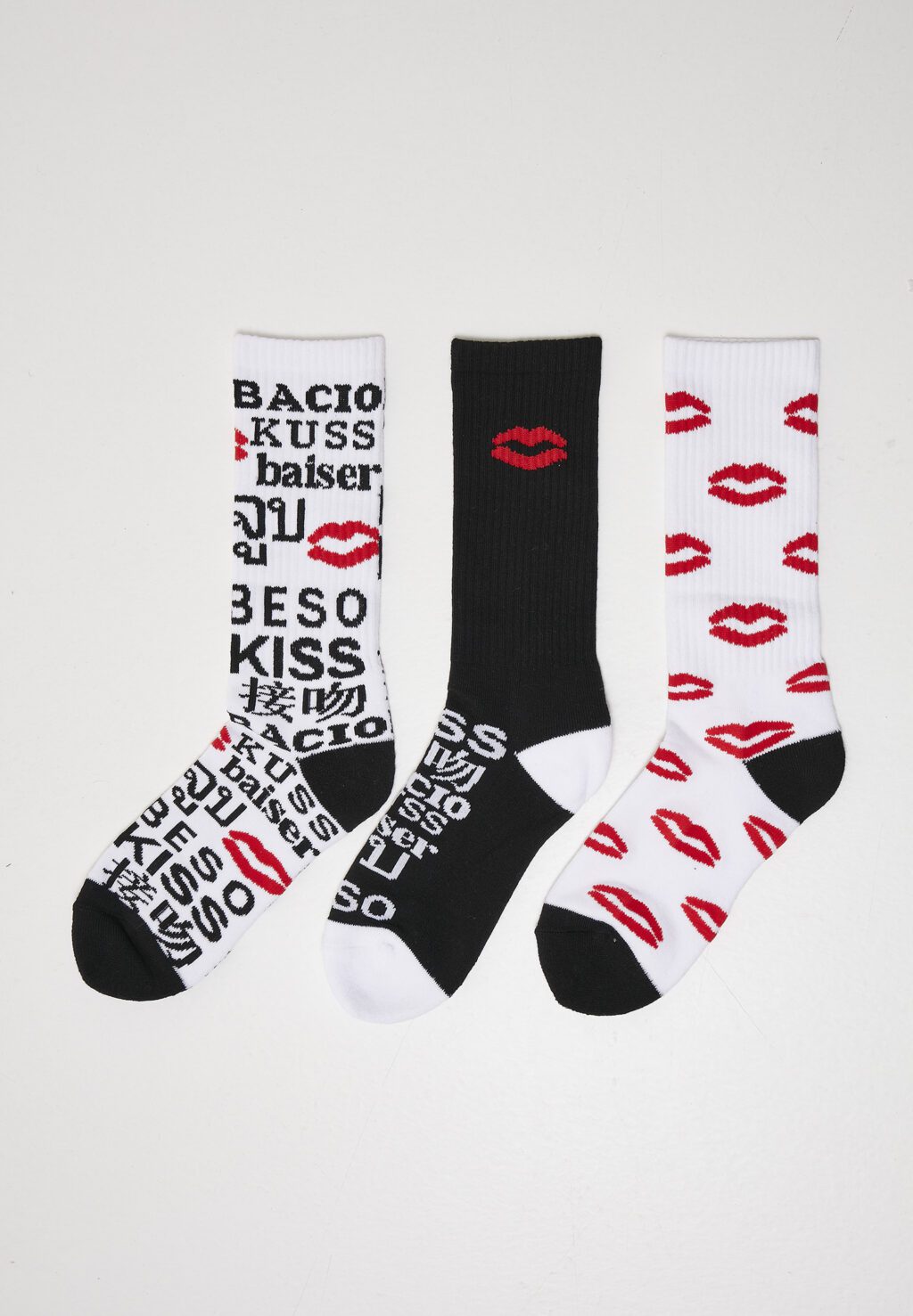 Kiss Socks 3-Pack black/white/red MT2157