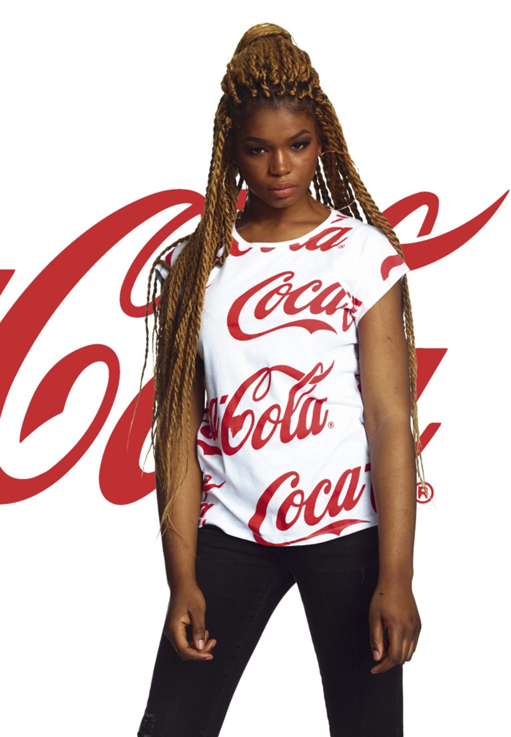 Ladies Coca Cola AOP Tee white MC139