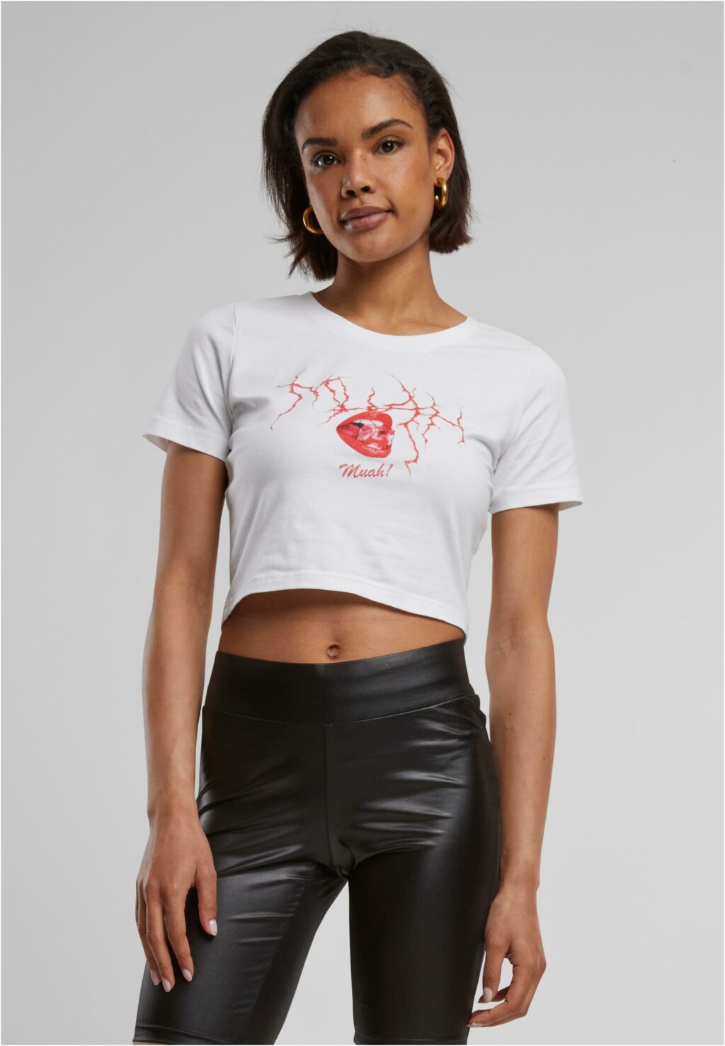 Muah Cropped Tee white MST010