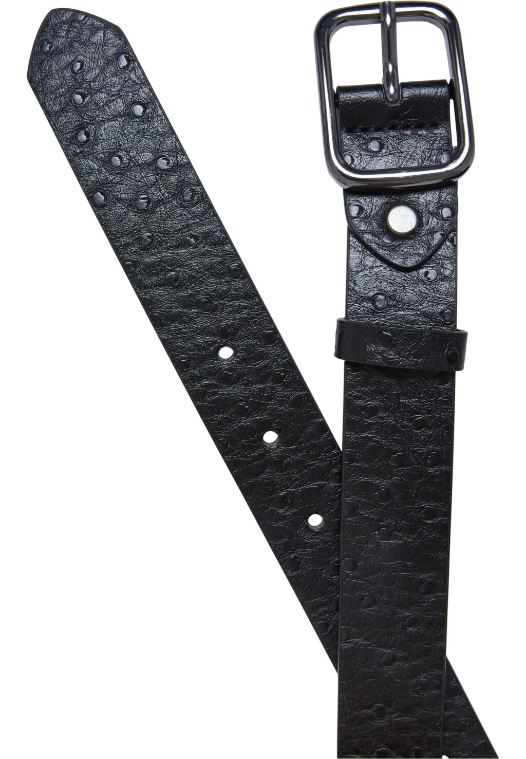 Ostrich Synthetic Leather Belt black/gunmetal TB6434