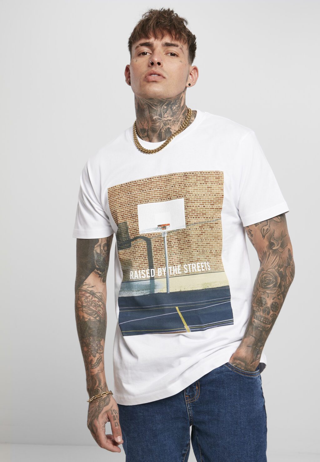 Raised By The Streets Tee white MT1389