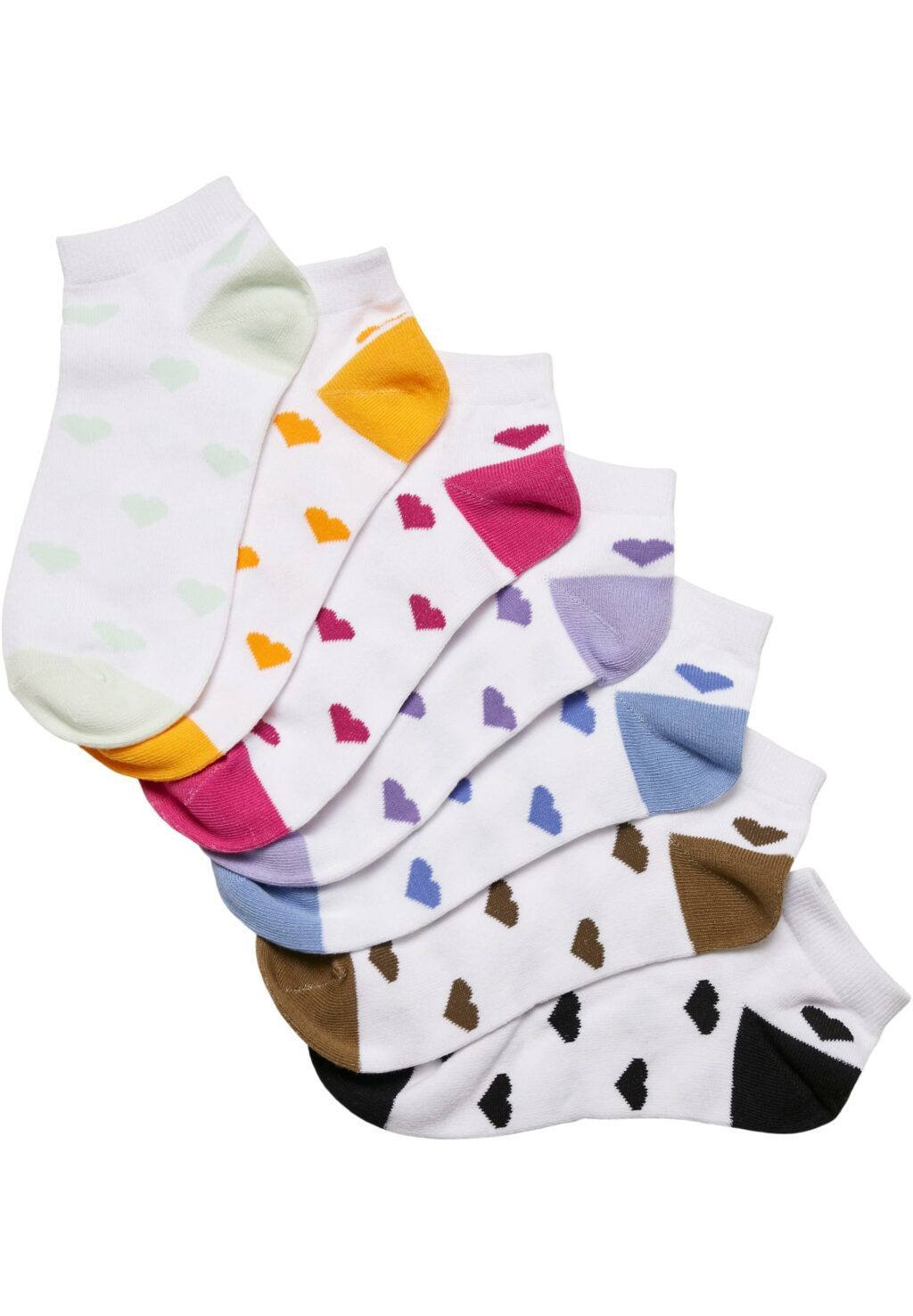Recycled Yarn Heart Sneaker Socks 7-Pack multicolor TB5182