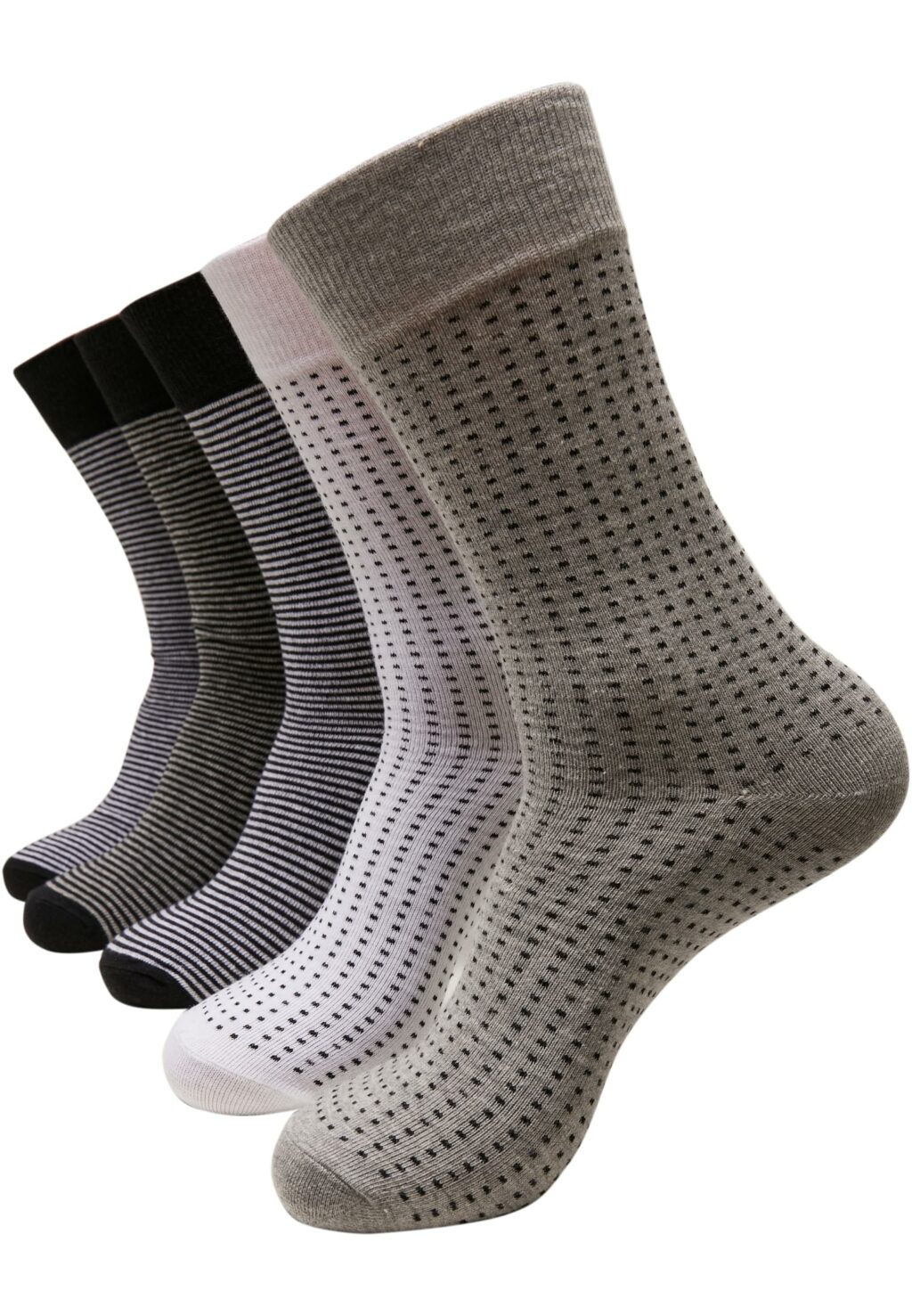 Stripes and Dots Socks 5-Pack blk/h.grey/wht TB3744