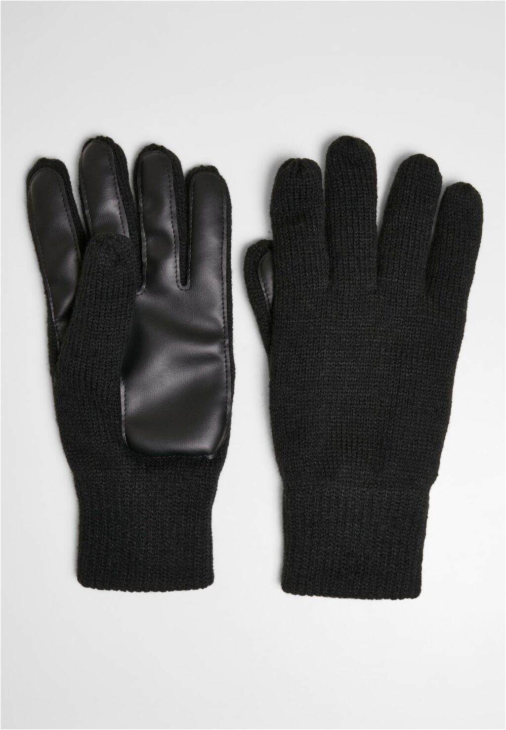 Synthetic Leather Knit Gloves black TB4862
