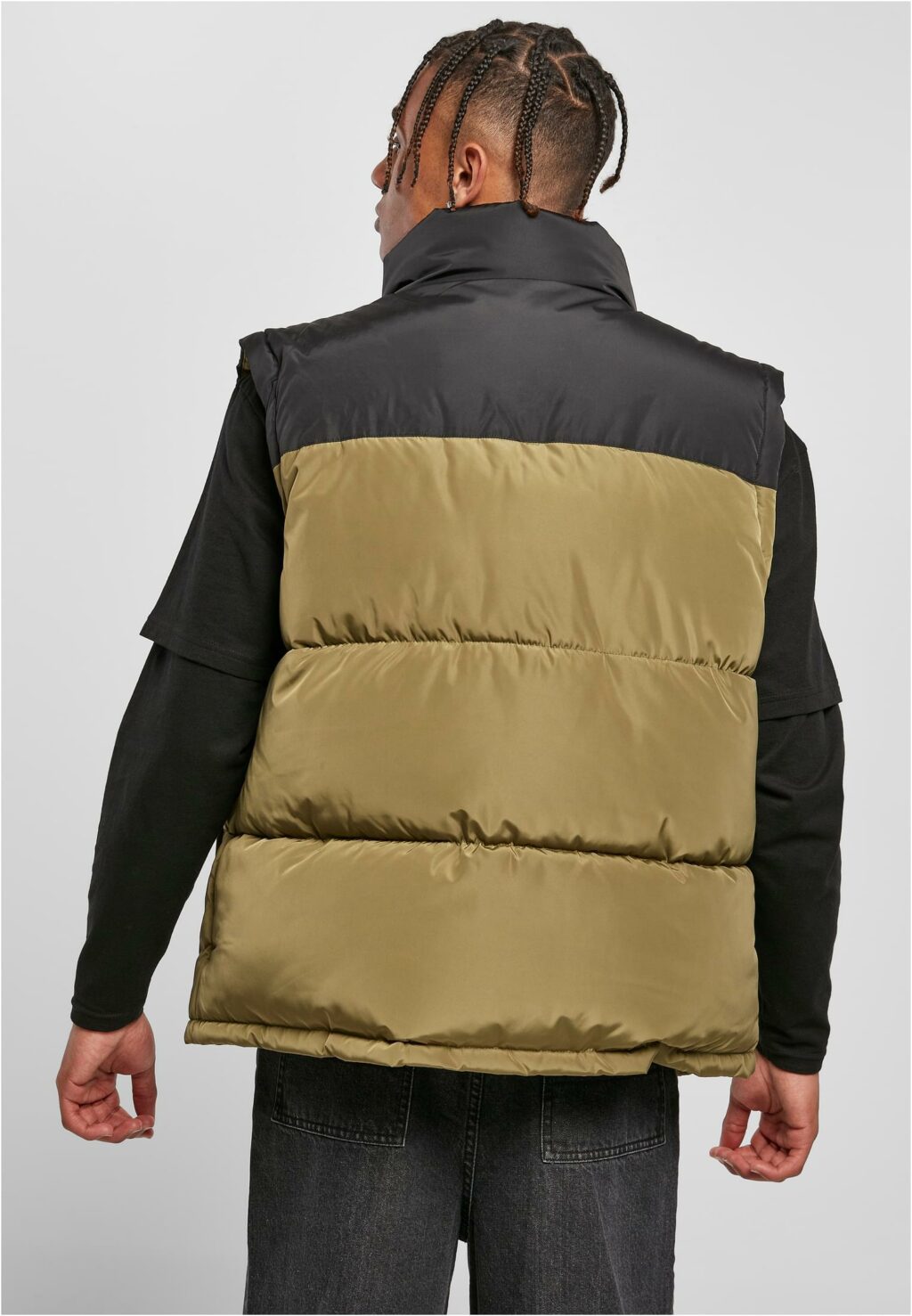 Urban Classics Block Puffer Vest black/tiniolive TB4476